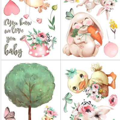 Transfer Decorativo · We Love You Baby · 88,5×58 cm en 4 hojas de Hokus Pokus