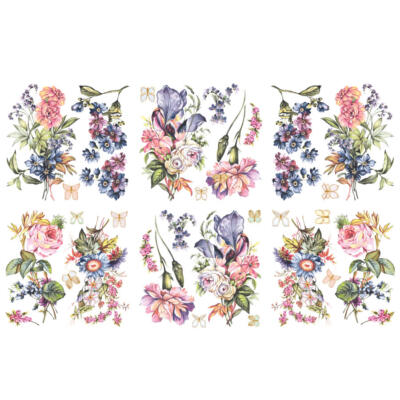 Transfer para muebles · Vintage Blooms · 94,5×60 cm en 6 hojas Hokus Pokus