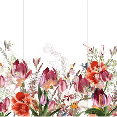 Transfer para muebles · Tulip Fields · 88,5×58 cm en 3 hojas Hokus Pokus