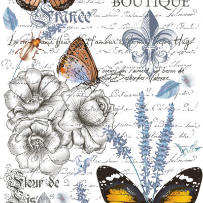 Transfer Decorativo · Papillon · 88,5×58 cm en 1 hoja de Hokus Pokus