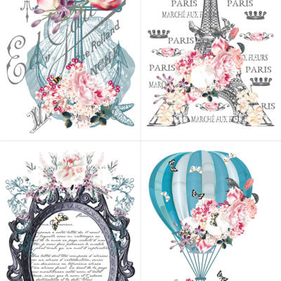 Transfer Decorativo · Up in the Air · 88,5×58 cm en 4 hojas de Hokus Pokus