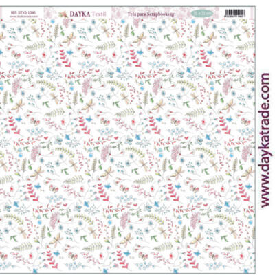 Tela para Scrapbooking 30,5×30,5cm – Fondo flores