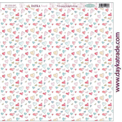 Tela para Scrapbooking 30,5×30,5cm – Fondo corazones