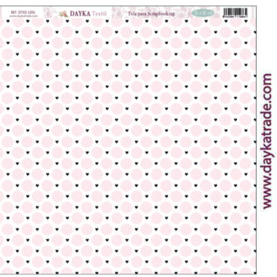 Tela para Scrapbooking 30,5×30,5cm – Fondo corazones y círculos
