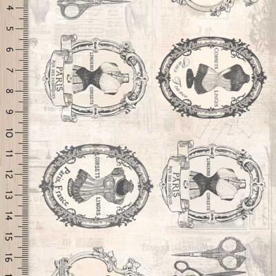 Papel arroz 54x33cm Haute Couture I