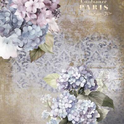 Papel de arroz 54x70cm La vie en fleurs Hydrangeas II