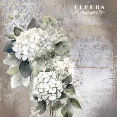 Papel de arroz 54x70cm La vie en fleurs Hydrangeas III