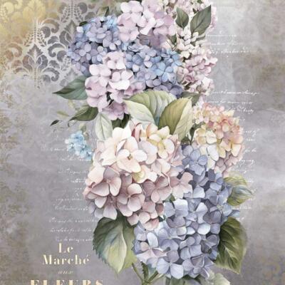 Papel de arroz 54x70cm La vie en fleurs Hydrangeas IV