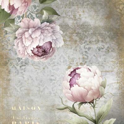 Papel de arroz 54x70cm La vie en fleurs Peonies II