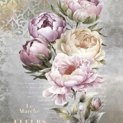 Papel de arroz 54x70cm La vie en fleurs Peonies IV