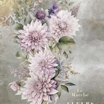 Papel de arroz 54x70cm La vie en fleurs Dahlias I