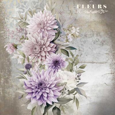 Papel de arroz 54x70cm La vie en fleurs Dahlias III