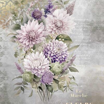 Papel de arroz 54x70cm La vie en fleurs Dahlias IV
