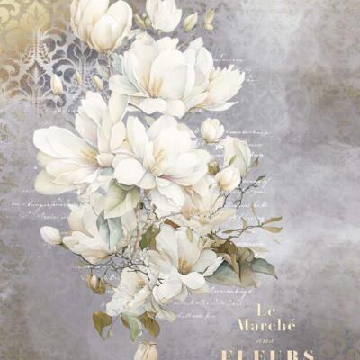Papel de arroz 54x70cm La vie en fleurs Magnolias IV