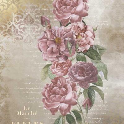 Papel de arroz 54x70cm La vie en fleurs Roses IV