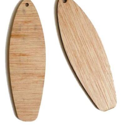 Kit de 2 bases de madera con forma de tabla de surf