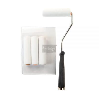 Roller Brush Set: 1 mango de rodillo, 4 rodillos de espuma, 1 bloque acrílico