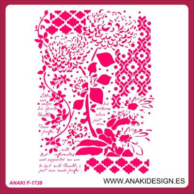 Stencil fondo camelia y escritura