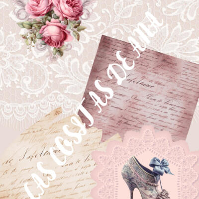 Papel de arroz A4 Pink Velvet Zapato