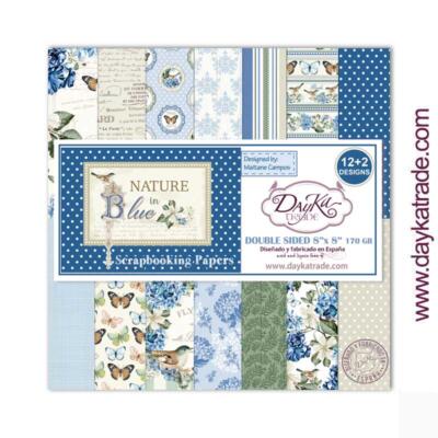 Colección Scrap Nature in blue 8×8 pulgadas