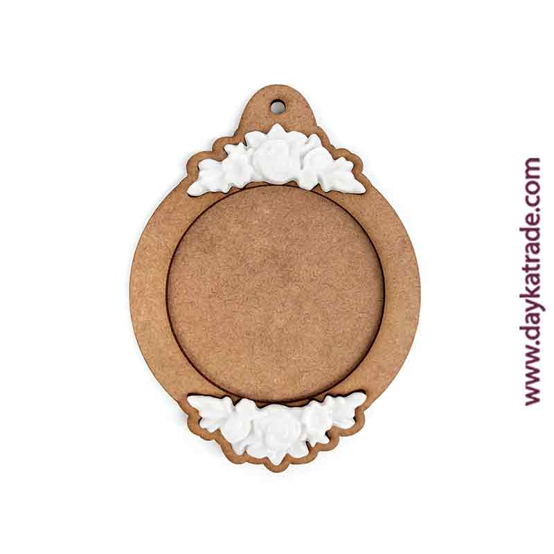 Bola de navidad redonda con resina floral 10 x 13 cm