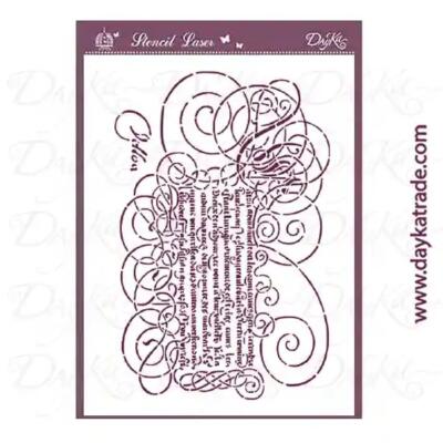 Stencil A4 con fondo textos y letras