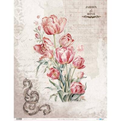 Papel arroz 54×70 cm 25-30 gr La Vie En Fleurs Tulips II