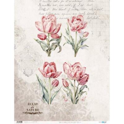 Papel arroz 54×70 cm 25-30 gr La Vie En Fleurs Tulips III