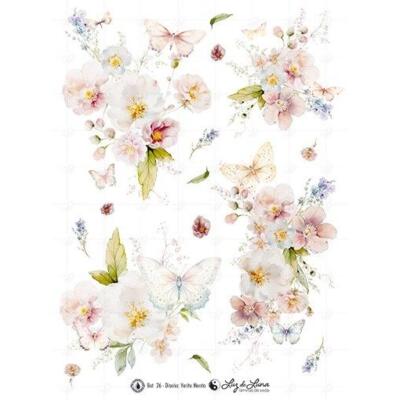 Transfer DTF textil · Flores Delicadas y Mariposas · A4