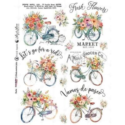 Transfer DTF textil · Seis Bicicletas · A4 · Luz de Luna
