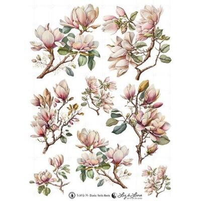 Transfer DTF textil · Ramos Magnolias · A4 · Luz de Luna