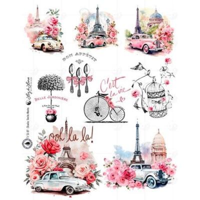Transfer DTF textil · Shabby Paris 07 · A4 · Luz de Luna