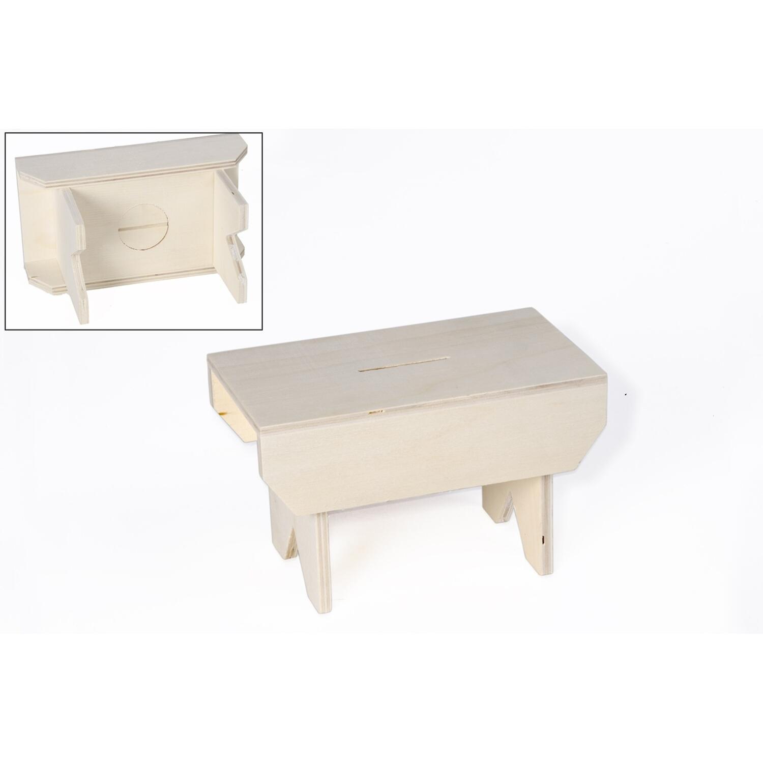 Hucha Banco de madera 18x10x12cm 3 Hucha Banco de madera 18x10x12cm