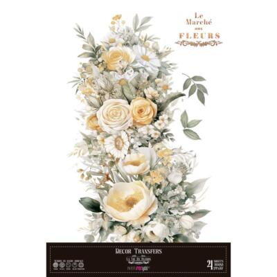 Transfer decorativo · Margaritas · 60×90 cm en 4 hojas PapersForYou