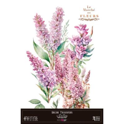 Transfer decorativo · Lilacs · 60×90 cm en 4 hojas PapersForYou
