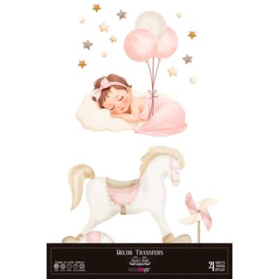 Transfer Decorativo · Sweet Baby Girl · 60×90 cm en 4 hojas PapersForYou