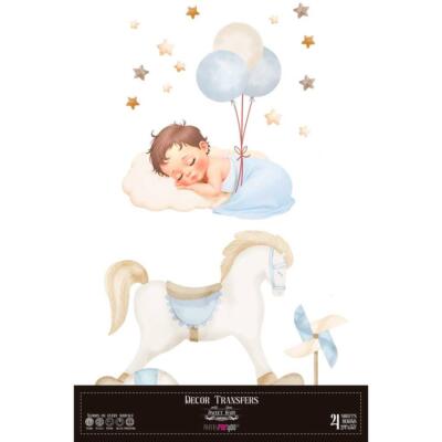 Transfer Decorativo · Sweet Baby Boy · 60×90 cm en 4 hojas PapersForYou