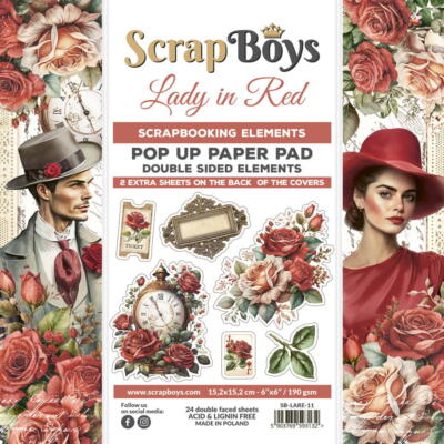 Set de papeles Recortables 15×15 cm Lady in red