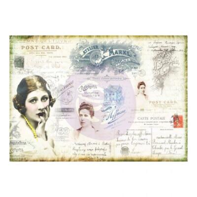 Papel decorativo seda Carte postale