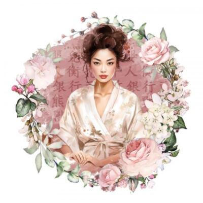 Transfer DTF textil · Japanese Garden · 24×23 cm