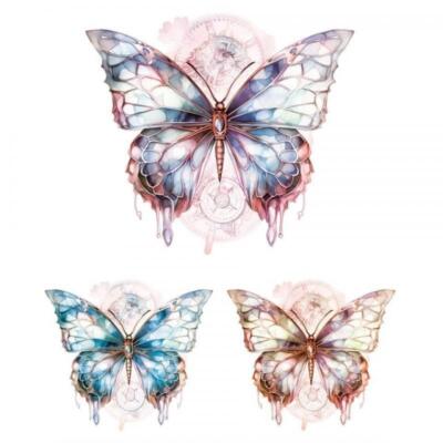 Transfer textil 25x30cm Stained Glass Butterfly