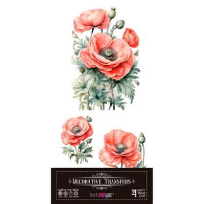 Transfer decorativo · Poppy · 4 hojas de 15×30 cm PFY