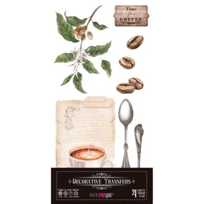 Transfer decorativo · Coffee· 4 hojas de 15×30 cm PapersForYou