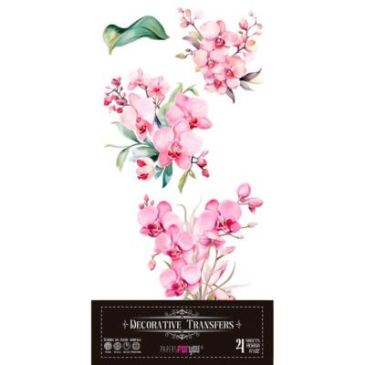 Transfer decorativo · Pink Orchid · 4 hojas de 15×30 cm PFY