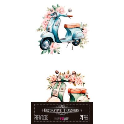Transfer Decorativo · Scooter · 4 hojas de 15×30 cm PapersForYou