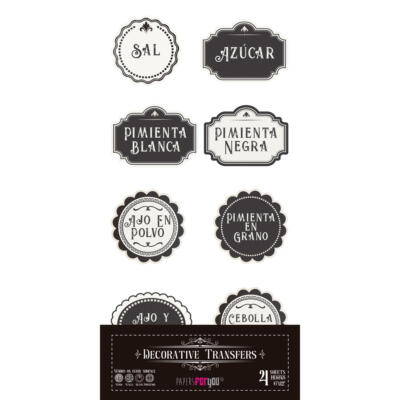 Transfer decorativo 15×30 Botes de especias