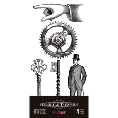 Transfer Decorativo · Steampunk· 4 hojas de 15×30 cm PapersForYou