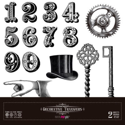 Transfer Decorativo · Steampunk · 2 hojas de 30×30 cm PapersForYou
