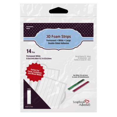 Tiras de foam 3D blancas 14 uds 12,7 x 122×2 mm