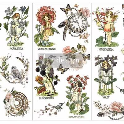 Transfer Decorativo · Flower Children · 3 hojas 15×30 cm Re-design